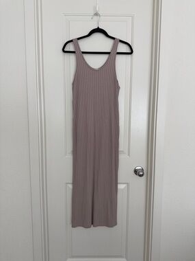 H&M Mauve Ribbed Maxi Tank Dress